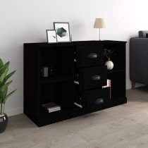 Vance Wooden Sideboard With 3 Drawers In Black