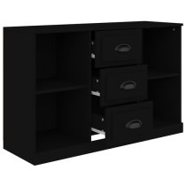 Vance Wooden Sideboard With 3 Drawers In Black