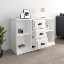 Vance High Gloss Sideboard With 3 Drawers In White