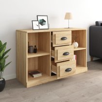 Vance Wooden Sideboard With 3 Drawers In Sonoma Oak