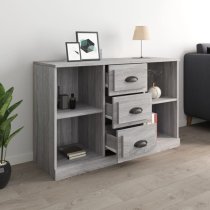 Vance Wooden Sideboard With 3 Drawers In Grey Sonoma Oak