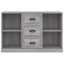 Vance Wooden Sideboard With 3 Drawers In Grey Sonoma Oak