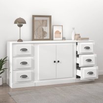 Vance Wooden Sideboard 2 Doors 6 Drawers In White