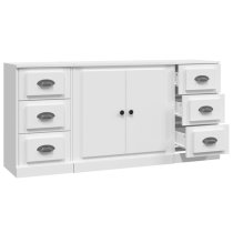 Vance Wooden Sideboard 2 Doors 6 Drawers In White