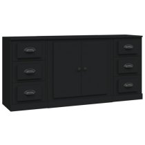 Vance Wooden Sideboard 2 Doors 6 Drawers In Black