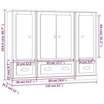 Vance Wooden Highboard With 4 Doors 3 Drawers In White