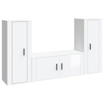 Salvo High Gloss Entertainment Unit Wall Hung In White