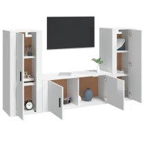 Salvo High Gloss Entertainment Unit Wall Hung In White