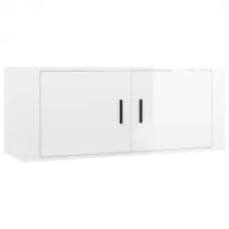 Salvo High Gloss Entertainment Unit Wall Hung In White