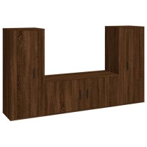 Salvo Wooden Entertainment Unit Wall Hung In Brown Oak