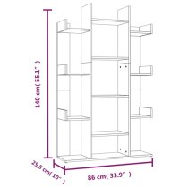 Bryson Wooden Bookcase With 13 Compartments In Brown Oak