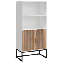 Delicia Wooden Highboard With 2 Doors 1 Shelf In White