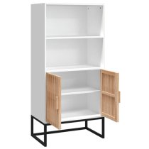 Delicia Wooden Highboard With 2 Doors 1 Shelf In White