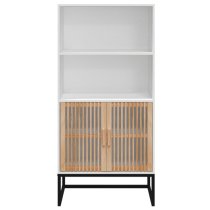 Delicia Wooden Highboard With 2 Doors 1 Shelf In White