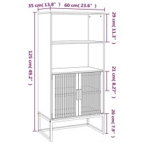 Delicia Wooden Highboard With 2 Doors 1 Shelf In White