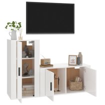 Avery High Gloss Entertainment Unit Wall Hung In White