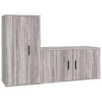 Avery Wooden Entertainment Unit Wall Hung In Grey Sonoma Oak