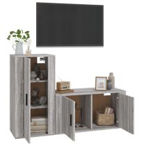 Avery Wooden Entertainment Unit Wall Hung In Grey Sonoma Oak