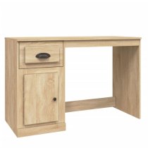 Vance Wooden Computer Desk With 1 Door 1 Drawer In Sonoma Oak