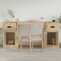 Vance Wooden Computer Desk With 2 Doors 2 Drawers In Sonoma Oak