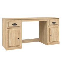 Vance Wooden Computer Desk With 2 Doors 2 Drawers In Sonoma Oak