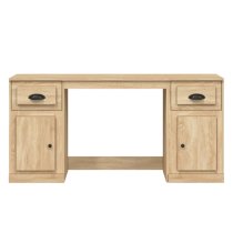 Vance Wooden Computer Desk With 2 Doors 2 Drawers In Sonoma Oak