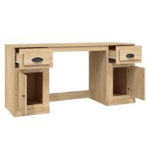 Vance Wooden Computer Desk With 2 Doors 2 Drawers In Sonoma Oak