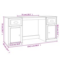 Vance Wooden Computer Desk With 2 Doors 2 Drawers In Sonoma Oak