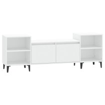 Emery Wooden TV Stand With 2 Doors 2 Shelves In White