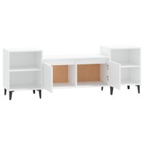 Emery Wooden TV Stand With 2 Doors 2 Shelves In White