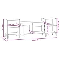 Emery Wooden TV Stand With 2 Doors 2 Shelves In White