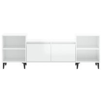 Emery High Gloss TV Stand With 2 Doors 2 Shelves In White