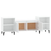 Emery High Gloss TV Stand With 2 Doors 2 Shelves In White