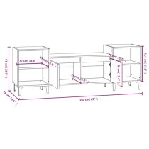 Emery High Gloss TV Stand With 2 Doors 2 Shelves In White