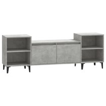 Emery Wooden TV Stand With 2 Doors 2 Shelves In Concrete Effect