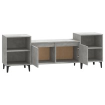 Emery Wooden TV Stand With 2 Doors 2 Shelves In Concrete Effect