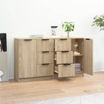 Calix Wooden Sideboard With 2 Doors 6 Drawers In Sonoma Oak