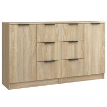 Calix Wooden Sideboard With 2 Doors 6 Drawers In Sonoma Oak