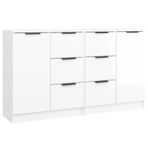 Calix High Gloss Sideboard With 2 Doors 6 Drawers In White