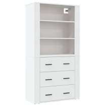 Ailie Wooden Highboard With 3 Drawers 2 Shelves In White