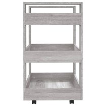 Belicia Wooden Kitchen Trolley With 3 Shelves In Grey Sonoma Oak