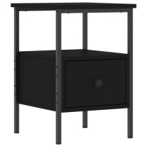 Achava Wooden Bedside Cabinet With 1 Drawer In Black