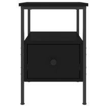 Achava Wooden Bedside Cabinet With 1 Drawer In Black