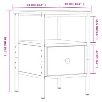 Achava Wooden Bedside Cabinet With 1 Drawer In Smoked Oak