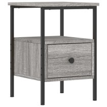 Achava Wooden Bedside Cabinet With 1 Drawer In Grey Sonoma Oak