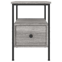 Achava Wooden Bedside Cabinet With 1 Drawer In Grey Sonoma Oak