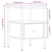 Achava Wooden Bedside Cabinet With 1 Drawer In Grey Sonoma Oak