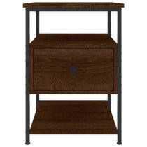 Achava Wooden Bedside Cabinet 1 Drawer 1 Shelf In Brown Oak