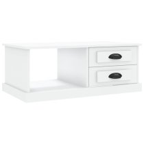 Vance Wooden Coffee Table With 2 Drawers In White