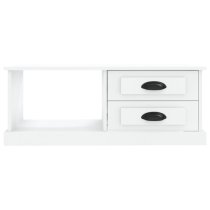 Vance Wooden Coffee Table With 2 Drawers In White